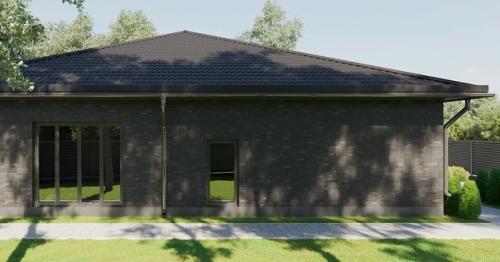 Школа ремонта.  Вариант отделки дома планкен + черный кирпич состаренный. 02