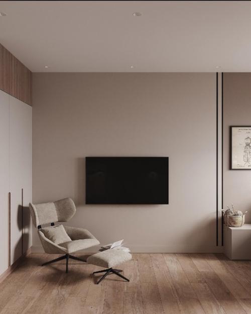 Два рабочих места в помещениях в спокойных тонах. 07