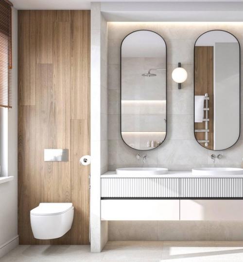 Утренняя подборка светлых интерьеров санузлов. 01