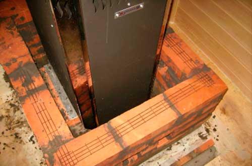 Как обложить металлическую печь в бане кирпичом? 03 Как обложить металлическую печь в бане кирпичом? 03