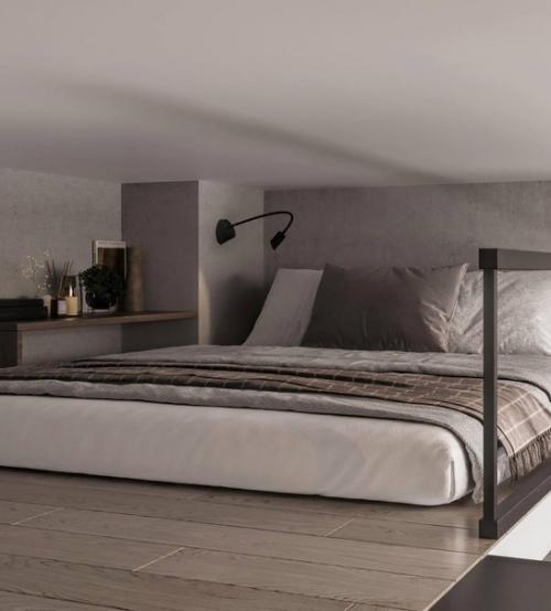 Двухуровневые апартаменты в стильном тёмном оформлении нравится такое решение? 06