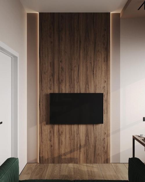 Два рабочих места в помещениях в спокойных тонах. 01