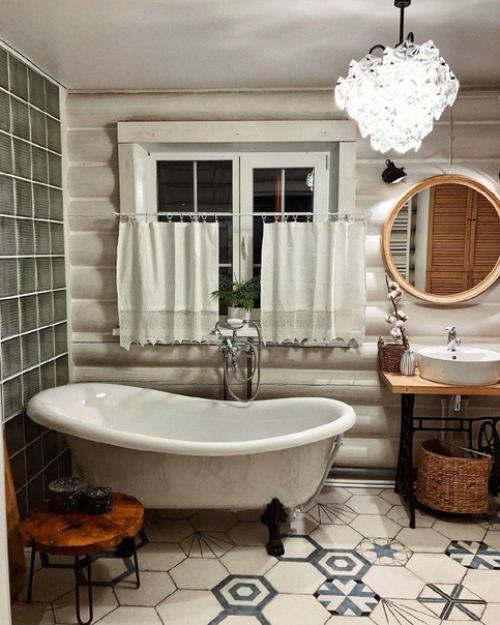 По-домашнему атмосферная ванная комната. 02