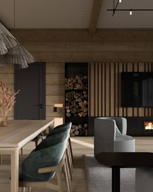 Интерьер загородного дома, куда с удовольствием хочется приезжать и забывать о всех своих будничных проблемах. 06