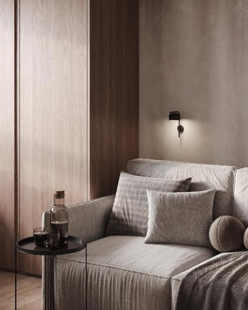 Два рабочих места в помещениях в спокойных тонах. 08