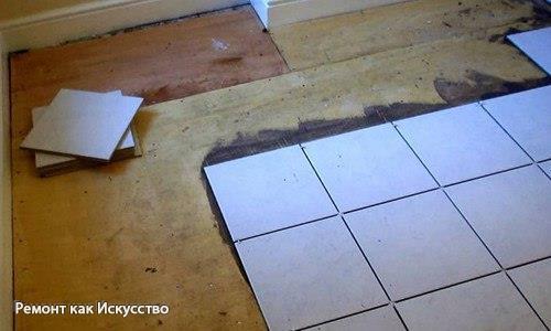 Технология монтажа плитки на деревянный пол. 06