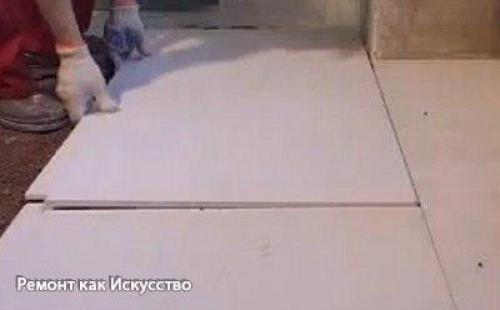 Технология монтажа плитки на деревянный пол. 07