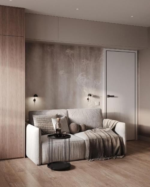 Два рабочих места в помещениях в спокойных тонах. 05