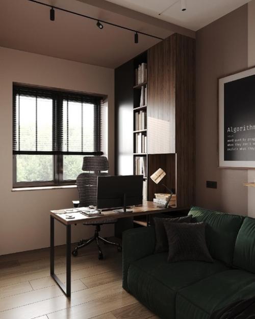 Два рабочих места в помещениях в спокойных тонах. 04