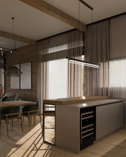 Интерьер загородного дома, куда с удовольствием хочется приезжать и забывать о всех своих будничных проблемах. 07