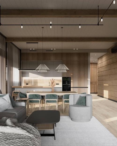 Интерьер загородного дома, куда с удовольствием хочется приезжать и забывать о всех своих будничных проблемах. 08