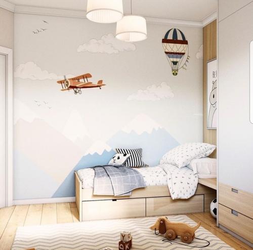 Светлый и уютный интерьер детской комнаты. 01