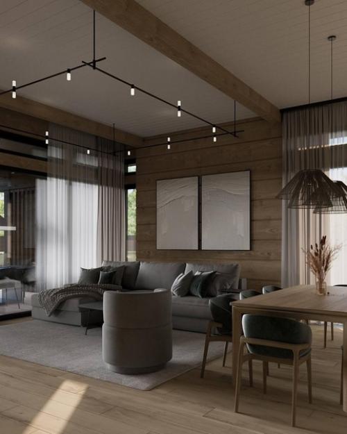 Интерьер загородного дома, куда с удовольствием хочется приезжать и забывать о всех своих будничных проблемах. 05