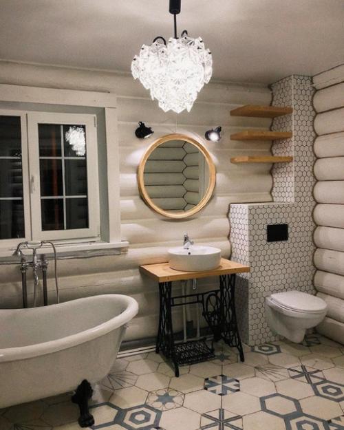 По-домашнему атмосферная ванная комната. 01