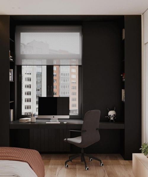 Комната для подростка с зоной отдыха и рабочим местом. 01