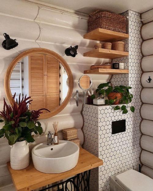 По-домашнему атмосферная ванная комната. 05