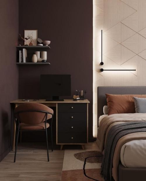 Проект квартиры площадью 43 м 2. заказчики проекта - молодая пара. 05