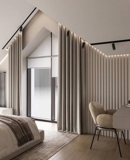 Проект спальни на мансардном этаже. 01