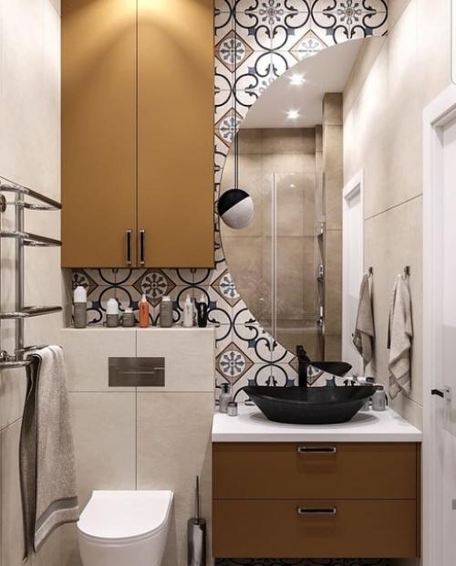 Интерьер ванной комнаты с душем. 01