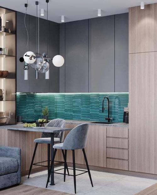 Проект квартиры площадью 43 м 2. заказчики проекта - молодая пара. 03