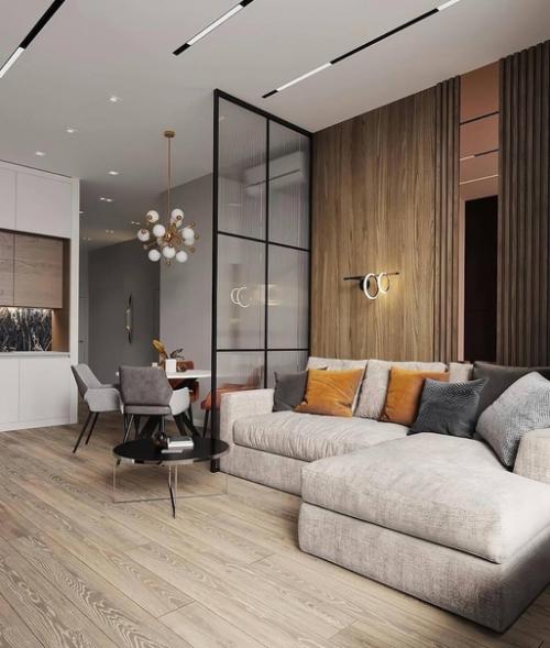 Интерьер просторной и светлой двухкомнатной квартиры для молодой семьи. 03