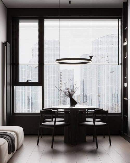 Темные интерьеры создают уникальную атмосферу элегантности, смелости и приватности, что придает помещению изысканность и шарм. 04