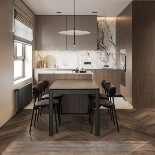 Десять кадров интерьера квартиры, площадью 66 квадратных метров в светло-бежевых тонах. 01