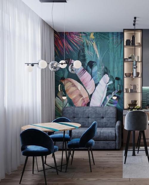 Проект квартиры площадью 43 м 2. заказчики проекта - молодая пара. 01