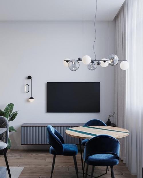 Проект квартиры площадью 43 м 2. заказчики проекта - молодая пара. 02