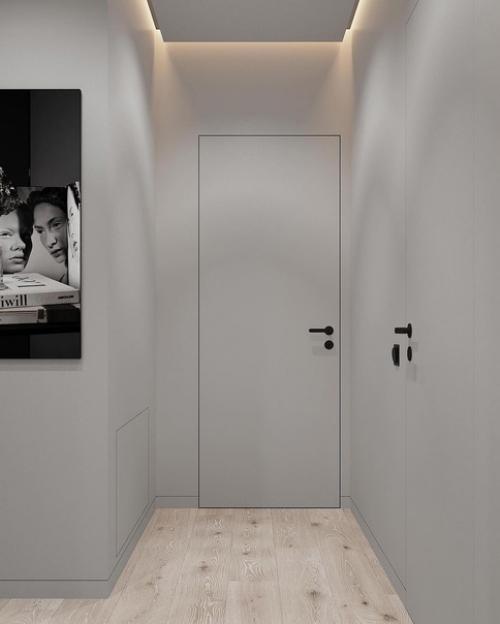 Дизайн проект прихожей в современном стиле, в тесных тонах. 07