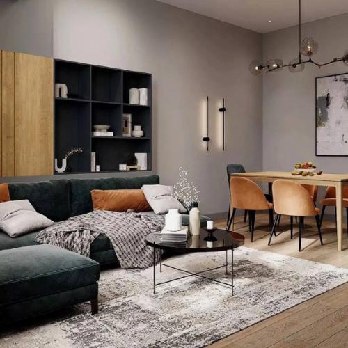 Объединение кухни и гостиной в общее пространство требует рационального подхода к планировке и выбору отделочных материалов, мебели, текстиля. 04