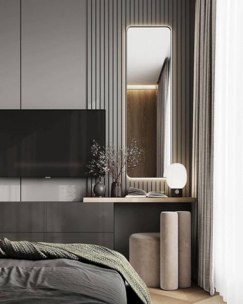 Интерьер однокомнатной квартиры в теплых тонах. 04