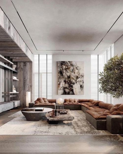 Роскошный загородный дом с отделкой в природном стиле. 04