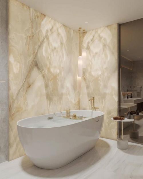 Очень атмосферный интерьер ванной комнаты. 09