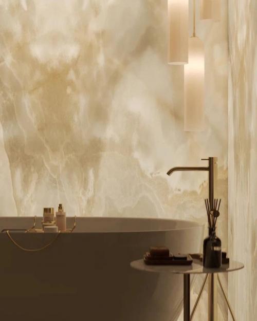 Очень атмосферный интерьер ванной комнаты. 03