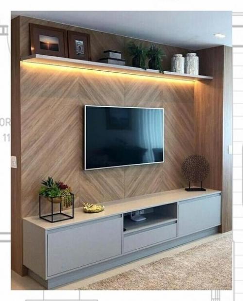 Тв - зона - главный объект гостиной, место семейного отдыха и комфорта. 03