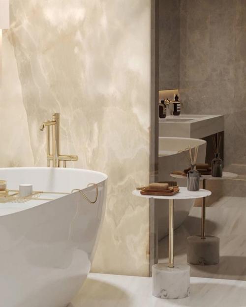 Очень атмосферный интерьер ванной комнаты. 04