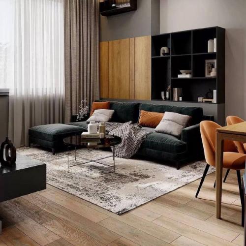 Объединение кухни и гостиной в общее пространство требует рационального подхода к планировке и выбору отделочных материалов, мебели, текстиля. 06