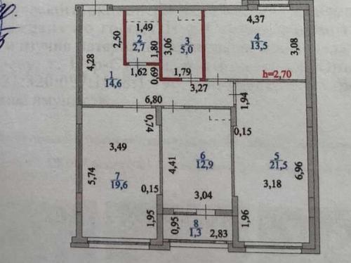 Трешка, евроремонт, площадью 91 кв. 09