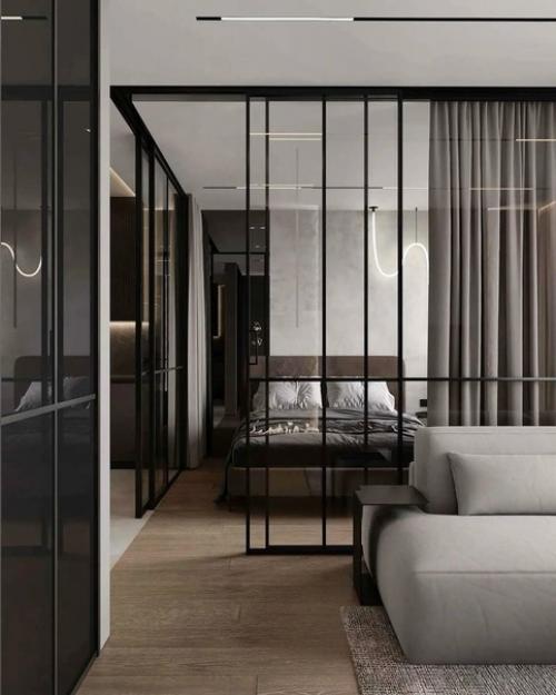 Интерьер в строгих и стильных тонах для холостяка. 06