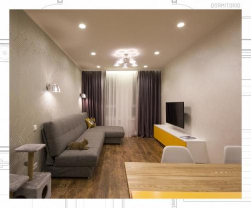 Проект двух комнатной квартиры с кухней - гостиной. 04