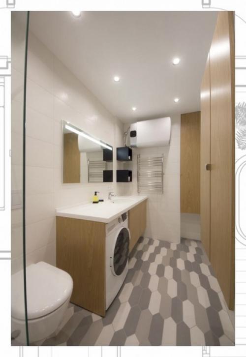 Проект двух комнатной квартиры с кухней - гостиной. 01