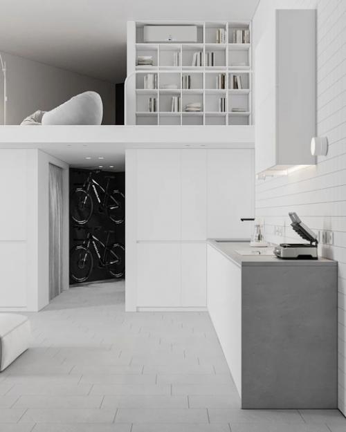 Монохромный и минималистичный дизайн квартиры. 07