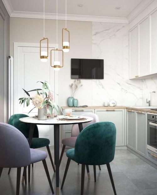 Современная классика.  Очень красивый и стильный дизайн - проект небольшой квартиры с интересным зонированием. 02