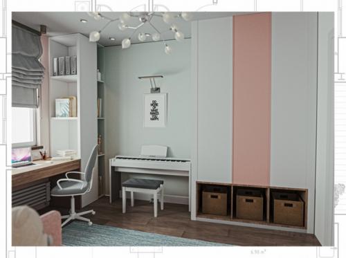 Нежный и изящный дизайн детской для девочки. 02