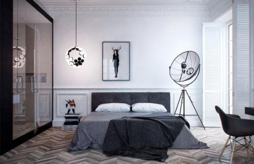 Неоклассика в дизайне квартиры для молодого человека 55 кв. 07