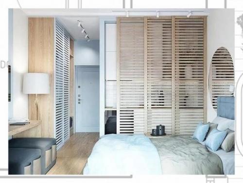 Грамотная организация пространства на ограниченной жилплощади - чуть ли не искусство, особенно когда приходится совмещать функционал двух комнат. 02