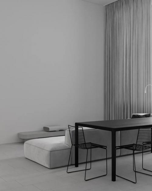 Монохромный и минималистичный дизайн квартиры. 02