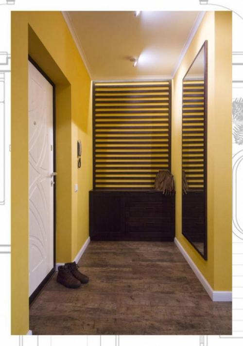 Проект двух комнатной квартиры с кухней - гостиной. 03