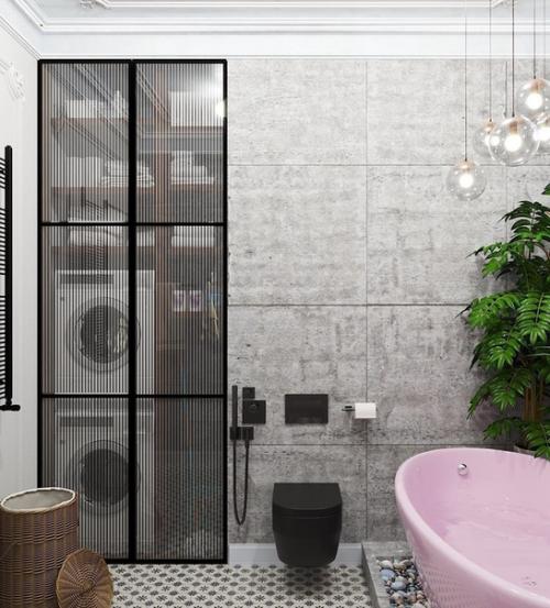 Розовая ванна очень интересное решение как вам? 02